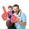 Sotiff Giant Foam Finger 6 Pack We're Number 1 Foam Hand 18 Inch Football Baseball Fan Cheerleading for Sports Celebration Pom Poms Noise Maker for Sporting Events Games(Red) view 4