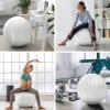Exercise Ball 65cm/26in, White Mirco Plush Soft Cover with Electric Quick Pump For Yoga, Pilates, Fitness Balance Stability, Office Ball Chair Seat. Soft & Slip Resistant, Pro Guide view 4