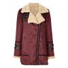 XUNRYAN Women's Winter Warm Coat Sherpa Jackets Faux-Leather Jackets Motorcycle Vegan PU Moto Biker Outwear Thicken Overcoat view 4