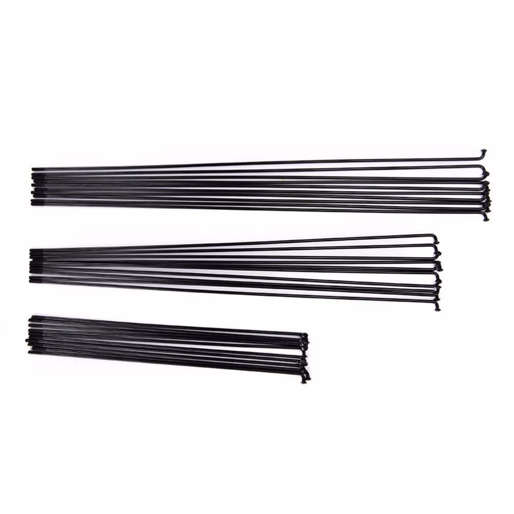 10PCS 12 Mm Steel Spokes 14G Bicycle Spokes Diameter Spokes Carbon Steel E-Bike Spokes Black (Color : 255mm)