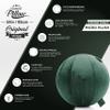 Husband Pillow Exercise Ball Case Cover Only - 85cm/40in, Dark Green Mirco Plush Soft Cover for Yoga, Pilates, Fitness Balance Stability, Office Ball Chair Seat. Soft & Slip Resistant, Pro Guide view 3