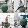 Husband Pillow Exercise Ball Case Cover Only - 85cm/40in, Dark Green Mirco Plush Soft Cover for Yoga, Pilates, Fitness Balance Stability, Office Ball Chair Seat. Soft & Slip Resistant, Pro Guide view 4