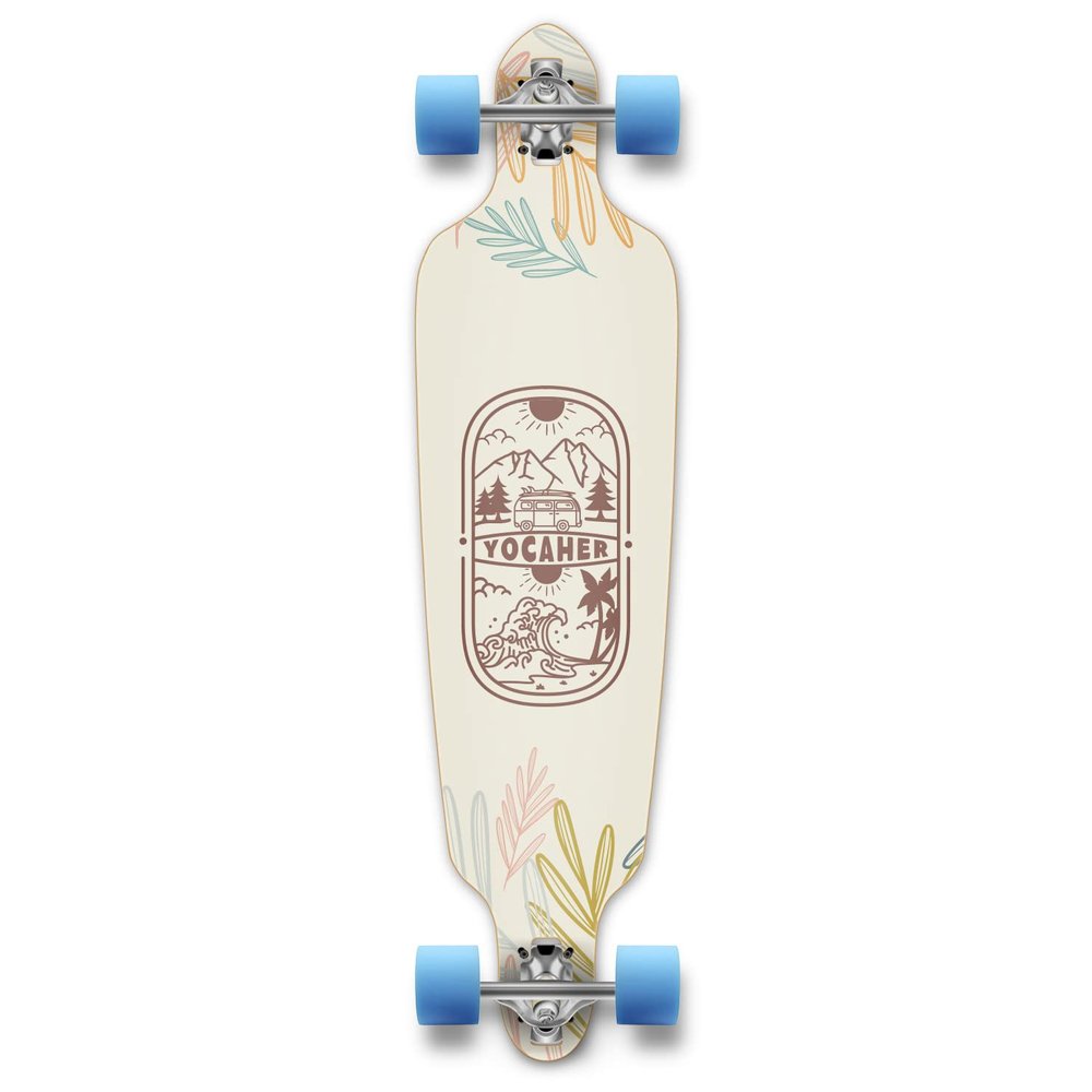 Yocaher Earth Series (Adventure Colored) Complete Skateboards Longboard w/BlackWidow Premium 80A Grip Tape Aluminum Truck ABEC-9 Bearing 70mm Skateboard Wheels