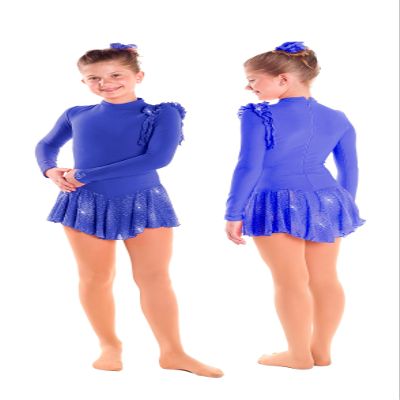 SKATE GURU SAGESTER # 163 / Italy Hand-Made/Figure Ice Skating Dress/Size: XS, Blue