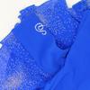 SKATE GURU SAGESTER # 163 / Italy Hand-Made/Figure Ice Skating Dress/Size: XS, Blue view 4