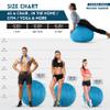 Husband Pillow Exercise Ball Case Cover Only - 65cm/26in, Rodeo Blue Microsuede Leather Cover for Yoga, Pilates, Fitness Balance Stability, Office Ball Chair Seat. Soft & Slip Resistant, Pro Guide view 2