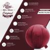 Husband Pillow Exercise Ball Case Cover Only - 65cm/26in, Maroon Mirco Plush Soft Cover for Yoga, Pilates, Fitness Balance Stability, Office Ball Chair Seat. Soft & Slip Resistant, Pro Guide view 3