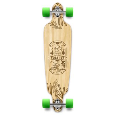 Yocaher Earth Series (Adventure Natural) Complete Skateboards Longboard w/BlackWidow Premium 80A Grip Tape Aluminum Truck ABEC-9 Bearing 70mm Skateboard Wheels