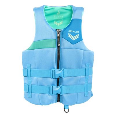 Jetpilot Fleet Neoprene Dual Coast Guard Approved Life Jacket PFD (Blue/Green, L/XL)