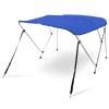 AA Products 3 Bow Bimini Top Cover Sun Shade Boat Canopy Waterproof Includes Storage Boot with Aluminum Frame, 46" Height with Rear Support Poles, 6'L x 46" H x 73"-78" W, Army Blue view 1