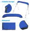 AA Products 3 Bow Bimini Top Cover Sun Shade Boat Canopy Waterproof Includes Storage Boot with Aluminum Frame, 46" Height with Rear Support Poles, 6'L x 46" H x 73"-78" W, Army Blue view 3