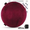 Husband Pillow Exercise Ball 65cm/26in, Mauve Purple Microsuede Leather Cover with Manaul Pump for Yoga, Pilates, Fitness Balance Stability, Office Ball Chair Seat. Soft & Slip Resistant, Pro Guide view 3