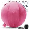 Exercise Ball 65cm/26in, Maroon Mirco Plush Soft Cover with Manaul Pump For Yoga, Pilates, Fitness Balance Stability, Office Ball Chair Seat. Soft & Slip Resistant, Pro Guide view 1