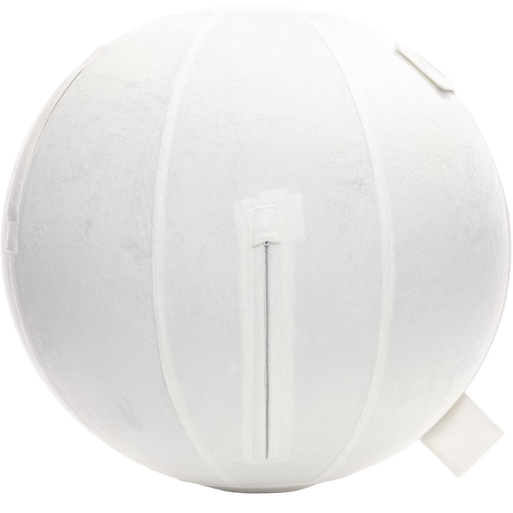 Husband Pillow Exercise Ball Case Cover Only - 85cm/40in, White Mirco Plush Soft Cover for Yoga, Pilates, Fitness Balance Stability, Office Ball Chair Seat. Soft & Slip Resistant, Pro Guide