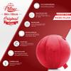 Husband Pillow Exercise Ball Case Cover Only - 65cm/26in, Red Mirco Plush Soft Cover for Yoga, Pilates, Fitness Balance Stability, Office Ball Chair Seat. Soft & Slip Resistant, Pro Guide view 3