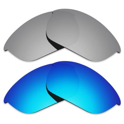Alphax 2 Pair Polarized Replacement Lenses for Oakley Half Jacket 2.0 XL Sunglasses- Titanium+Blue