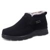 Mens Winter Boots Plush Lined Snow Boots Comfortable Outdoor Slip on Hiking Shoes Non-Slip Warm Winter (Black, 10) view 4