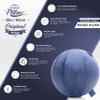 Husband Pillow Exercise Ball Case Cover Only - 65cm/26in, Dark Blue Mirco Plush Soft Cover for Yoga, Pilates, Fitness Balance Stability, Office Ball Chair Seat. Soft & Slip Resistant, Pro Guide view 3