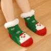 Kids Women Christmas Floor Socks Girls Santa Calf Socks Xmas Party Slipper Socks Cute Fleece Long Socks Non-Slip Family Socks view 3