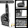 Sotiff 3 Pcs Giant Foam Finger 18 Inch We're Number 1 Foam Hand Cheerleading Pom Pom Cheer Supplies for Football Basketball Soccer Sports Events Team Spirit Games School Business(Black) view 2