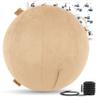 Husband Pillow Exercise Ball 65cm/26in, Cowboy Taupe Microsuede Leather Cover with Manaul Pump for Yoga, Pilates, Fitness Balance Stability, Office Ball Chair Seat. Soft & Slip Resistant, Pro Guide view 1