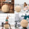Husband Pillow Exercise Ball 65cm/26in, Cowboy Taupe Microsuede Leather Cover with Manaul Pump for Yoga, Pilates, Fitness Balance Stability, Office Ball Chair Seat. Soft & Slip Resistant, Pro Guide view 4