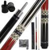 CUEELF Pool Cue Stick Billairds cue Stick 58 inch Maple Billiard Pool Stick Pool Table Sticks 19.5oz/20oz Pool Cues (Red, 19.5oz) view 1