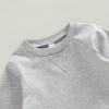 Toddler Baby Boy Clothes Solid Color Long Sleeve Crewneck Sweatshirt Top Casual Pants Set 2Pcs Fall Winter Outfits (Grey & Coffee, 2-3 Years) view 3