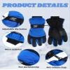 Bencailor 3 Pairs Kids Winter Gloves Waterproof Snow Ski Gloves Warm Windproof Adjustable Mittens for Boy Girl Outdoor(6-10 Years,Blue, Gray, Dark Blue) view 4