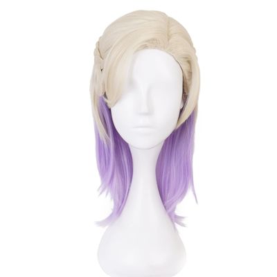 XiongXiongLe Purple Golden Wig Cosplay Anime Gold Purple Gradient Long Natural Wavy Heat Resistant Synthetic Hair Wig for Women Cos Party
