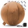Exercise Ball 65cm/26in, Tan Mirco Plush Soft Cover with Manaul Pump For Yoga, Pilates, Fitness Balance Stability, Office Ball Chair Seat. Soft & Slip Resistant, Pro Guide view 1