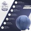 Exercise Ball 65cm/26in, Dark Grey Mirco Plush Soft Cover with Manaul Pump For Yoga, Pilates, Fitness Balance Stability, Office Ball Chair Seat. Soft & Slip Resistant, Pro Guide view 3