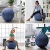 Exercise Ball 65cm/26in, Dark Grey Mirco Plush Soft Cover with Manaul Pump For Yoga, Pilates, Fitness Balance Stability, Office Ball Chair Seat. Soft & Slip Resistant, Pro Guide view 4