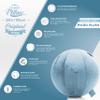 Husband Pillow Exercise Ball Case Cover Only - 85cm/40in, Sky Blue Mirco Plush Soft Cover for Yoga, Pilates, Fitness Balance Stability, Office Ball Chair Seat. Soft & Slip Resistant, Pro Guide view 3