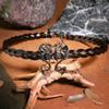 CoTeeZa Black Dragon Fairy Circlet Viking Headband Celtic Braided Crown Adjustable Elf Headpiece Metal Royal Vintage Tiara Cosplay Medieval Costume Hair Accessory for Women Men Renaissance view 4