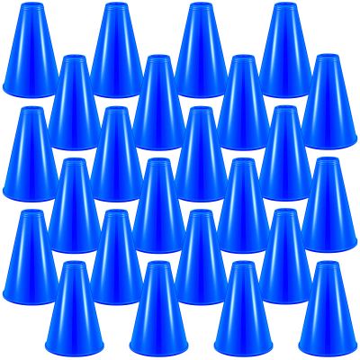 Woanger 24 Pieces Cheer Megaphone for Sports Cheers Party Noisemaker Plastic Megaphone for Sports Match Activities(Blue)