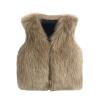 Baby Toddler Kids Clothes Toddler Kids Faux ur Sleeveless Jacket Thick Warm Vest Outwear 1-5 Years (Khaki, 4-5 Years) view 1