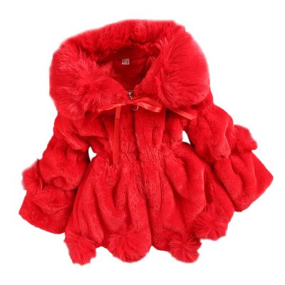Baby Toddler Kids Clothes Kids Winter Warm Long Sleeve Jacket Faux ur Coat Snowsuit 1-6 Years (Red, 5-6 Years)