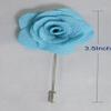 12Pack-Light blue Flower Lapel Pins Stick Brooch, Handmade Camellia Flower Boutonniere for Men Women Suit Wedding Party view 2