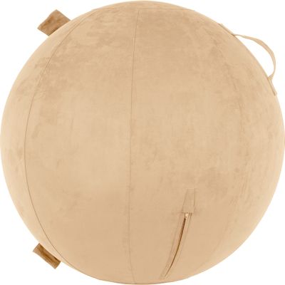 Husband Pillow Exercise Ball Case Cover Only - 85cm/40in, Cowboy Taupe Microsuede Leather Cover for Yoga, Pilates, Fitness Balance Stability, Office Ball Chair Seat. Soft & Slip Resistant, Pro Guide