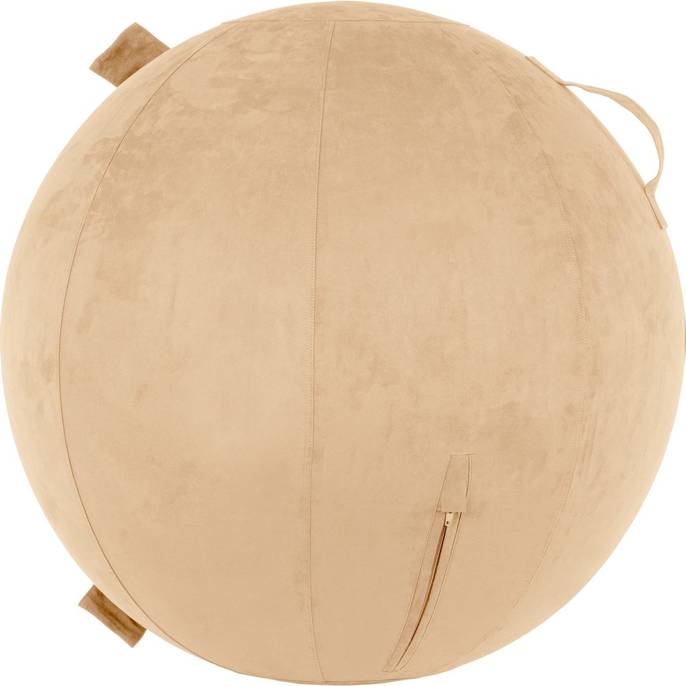 Husband Pillow Exercise Ball Case Cover Only - 85cm/40in, Cowboy Taupe Microsuede Leather Cover for Yoga, Pilates, Fitness Balance Stability, Office Ball Chair Seat. Soft & Slip Resistant, Pro Guide