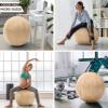 Husband Pillow Exercise Ball Case Cover Only - 85cm/40in, Cowboy Taupe Microsuede Leather Cover for Yoga, Pilates, Fitness Balance Stability, Office Ball Chair Seat. Soft & Slip Resistant, Pro Guide view 4