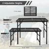 Grovind Folding Grill Table Camping Table with Mesh Desktop, Lightweight 3 FT Metal Table for Outside, Height Adjustable Portable Grill Tables for Camping, Picnic, Beach and BBQ, RV view 4