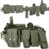 Davi Collection 10 in 1 Tactical Duty Belt,Security Military Belt with Pouches,Rig police Molded Pouches Kit Tactical Security Guard Belt,Army Green