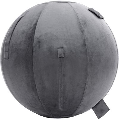Husband Pillow Exercise Ball Case Cover Only - 65cm/26in, Dark Grey Mirco Plush Soft Cover for Yoga, Pilates, Fitness Balance Stability, Office Ball Chair Seat. Soft & Slip Resistant, Pro Guide