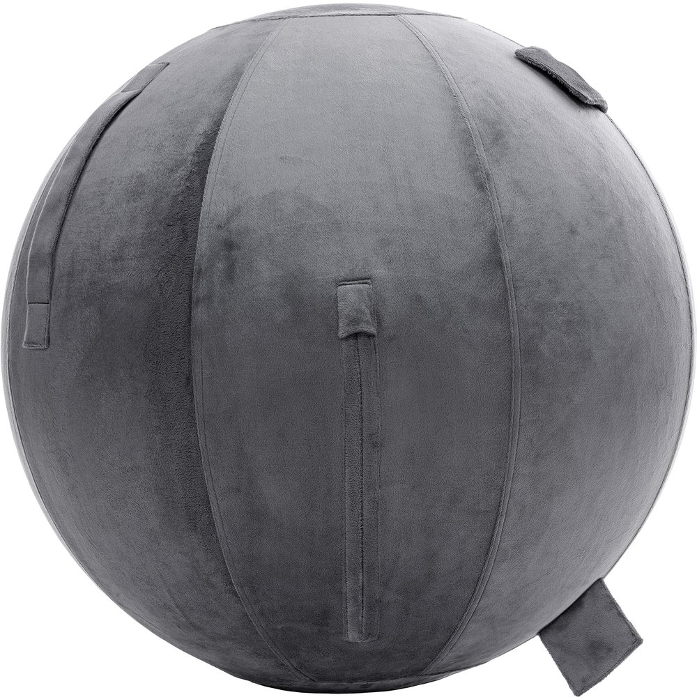 Husband Pillow Exercise Ball Case Cover Only - 65cm/26in, Dark Grey Mirco Plush Soft Cover for Yoga, Pilates, Fitness Balance Stability, Office Ball Chair Seat. Soft & Slip Resistant, Pro Guide
