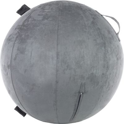 Husband Pillow Exercise Ball Case Cover Only - 85cm/40in, Iron Grey Microsuede Leather Cover for Yoga, Pilates, Fitness Balance Stability, Office Ball Chair Seat. Soft & Slip Resistant, Pro Guide