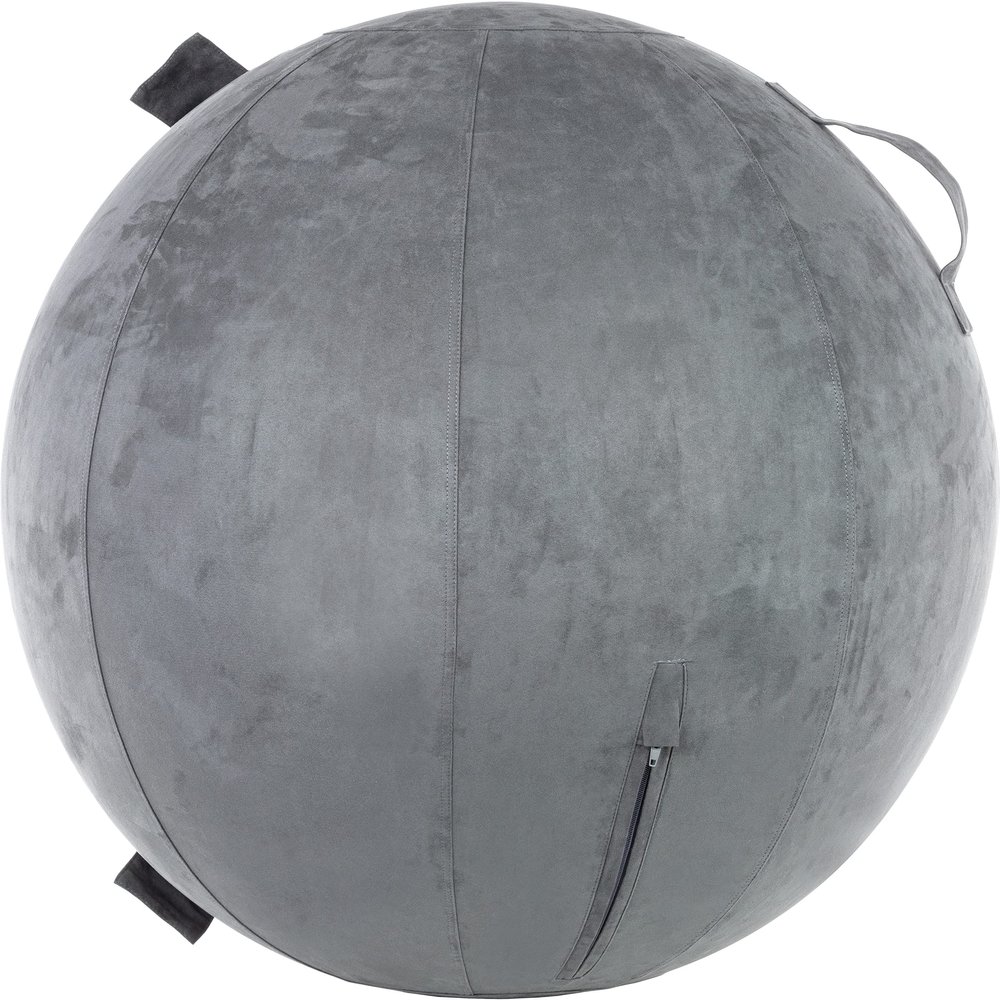 Husband Pillow Exercise Ball Case Cover Only - 85cm/40in, Iron Grey Microsuede Leather Cover for Yoga, Pilates, Fitness Balance Stability, Office Ball Chair Seat. Soft & Slip Resistant, Pro Guide