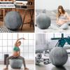 Husband Pillow Exercise Ball Case Cover Only - 85cm/40in, Iron Grey Microsuede Leather Cover for Yoga, Pilates, Fitness Balance Stability, Office Ball Chair Seat. Soft & Slip Resistant, Pro Guide view 4