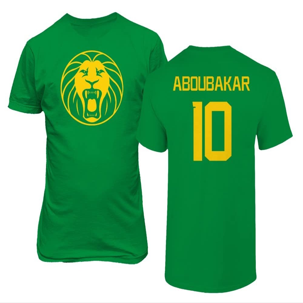 FLAURA Cameroon Soccer #10 Aboubakar World Football Fans Adult Men's Unisex T-Shirt (Green, 5X-Large)
